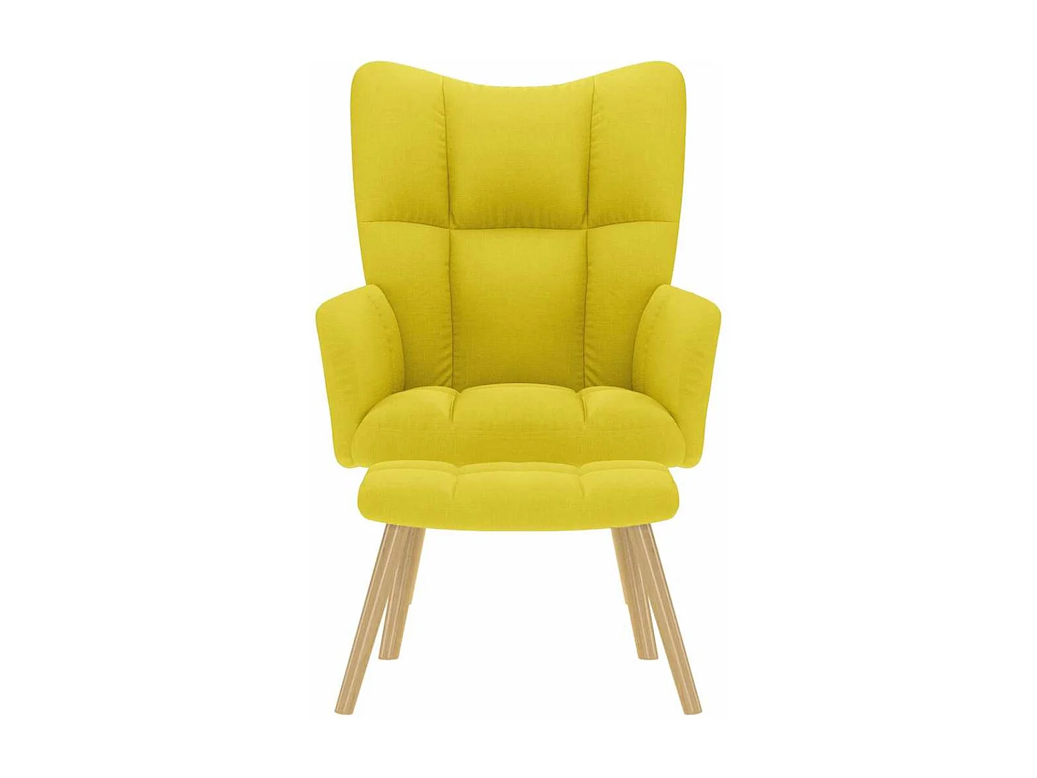 Sillón de relax | Silla de relax con taburete tela amarillo clara SHL5315