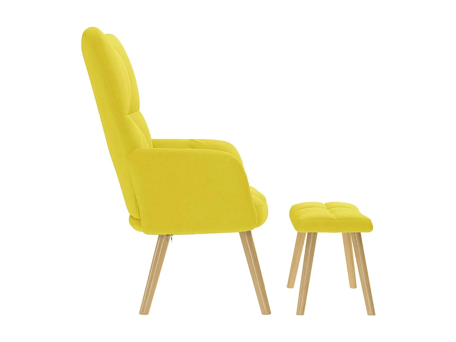 Sillón de relax | Silla de relax con taburete tela amarillo clara SHL5315