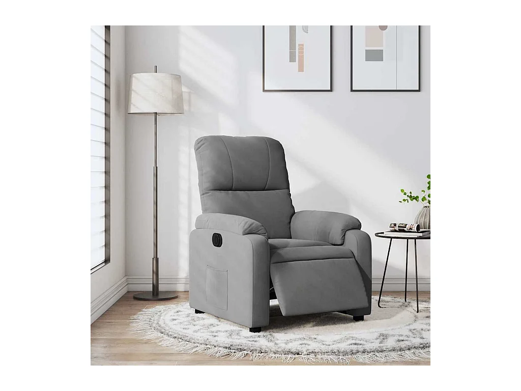 Sillón de relax | Silla | Sillón reclinable eléctrico tela de microfibra gris oscuro SHL8182