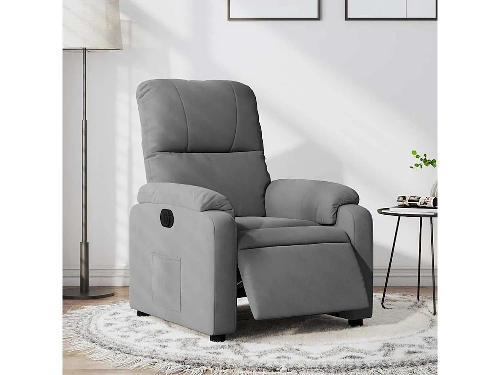 Sillón de relax | Silla | Sillón reclinable eléctrico tela de microfibra gris oscuro SHL8182