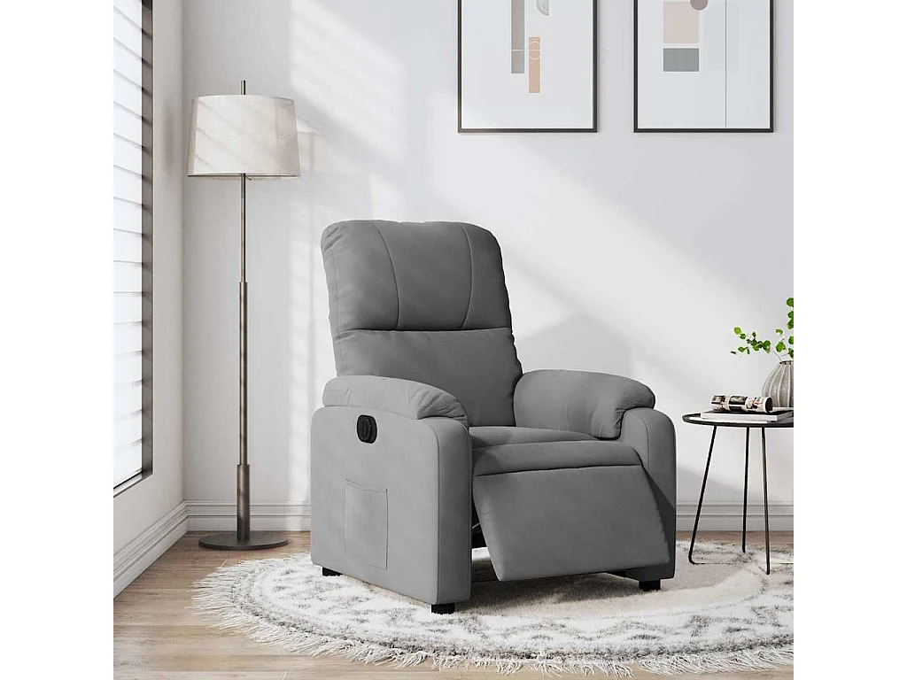Sillón de relax | Silla | Sillón reclinable eléctrico tela de microfibra gris oscuro SHL8182