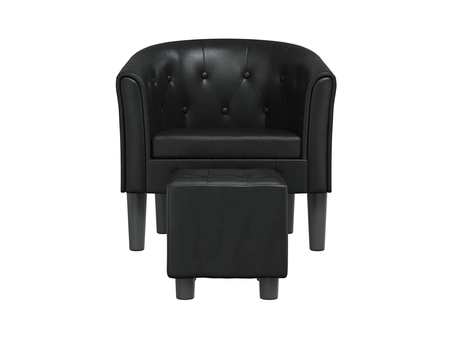 Poltrona | Cadeira Relax com apoio de pés couro artificial preto SHL844314