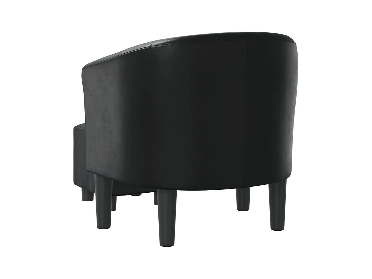 Sillón de salón | Silla de relax con taburete cuero sintético negro SHL5635