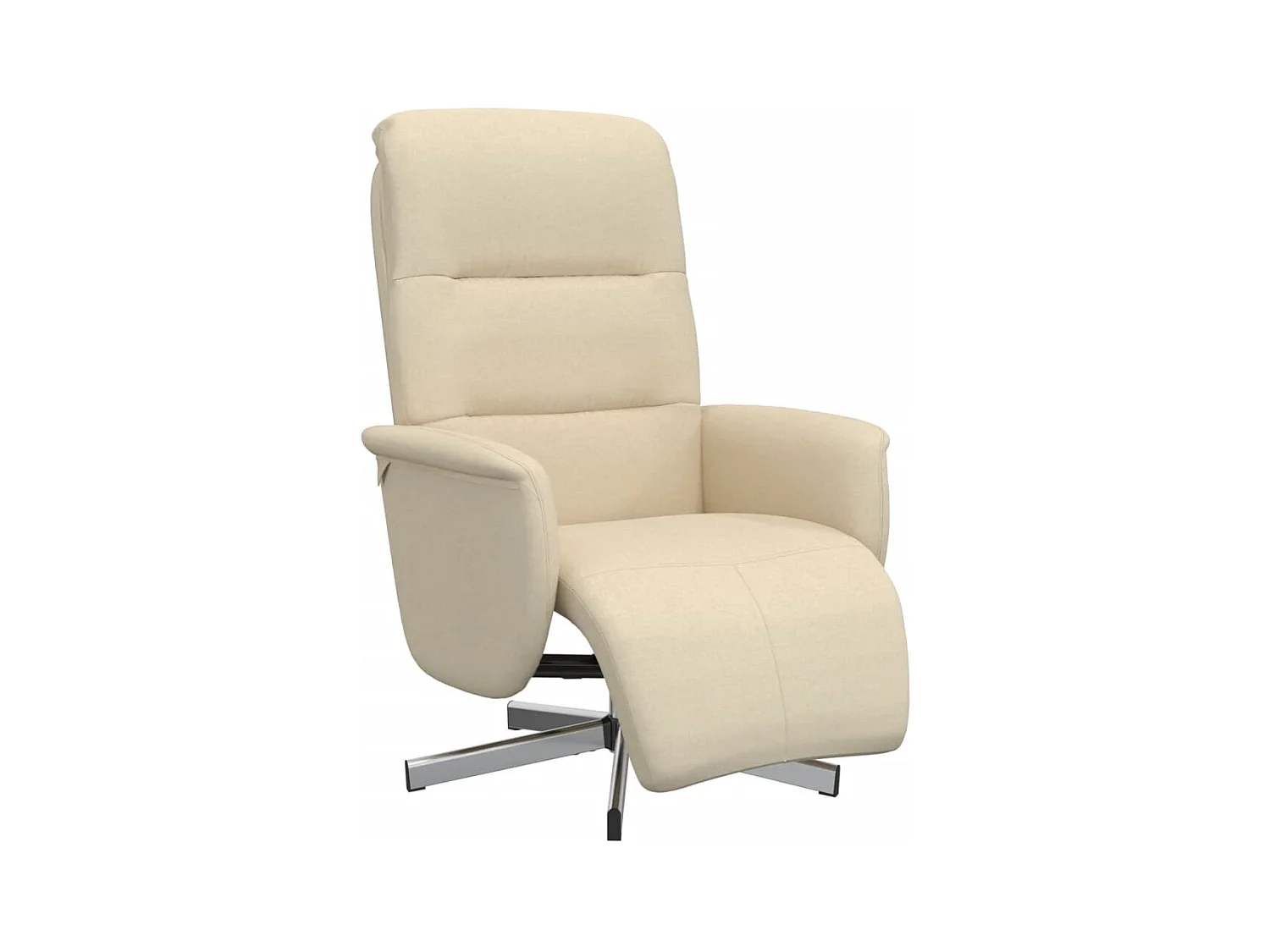 Fauteuil inclinable-Fauteuil salon avec repose-pied crème tissu SHL2634