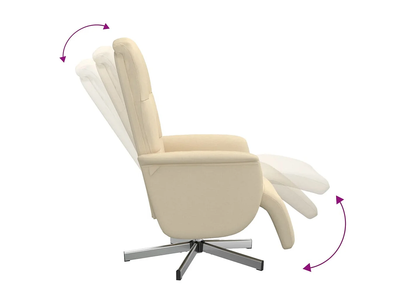 Relaxsessel | Lounge Sessel für Wohnzimmer mit Fußhocker Creme Stoff SHL71246