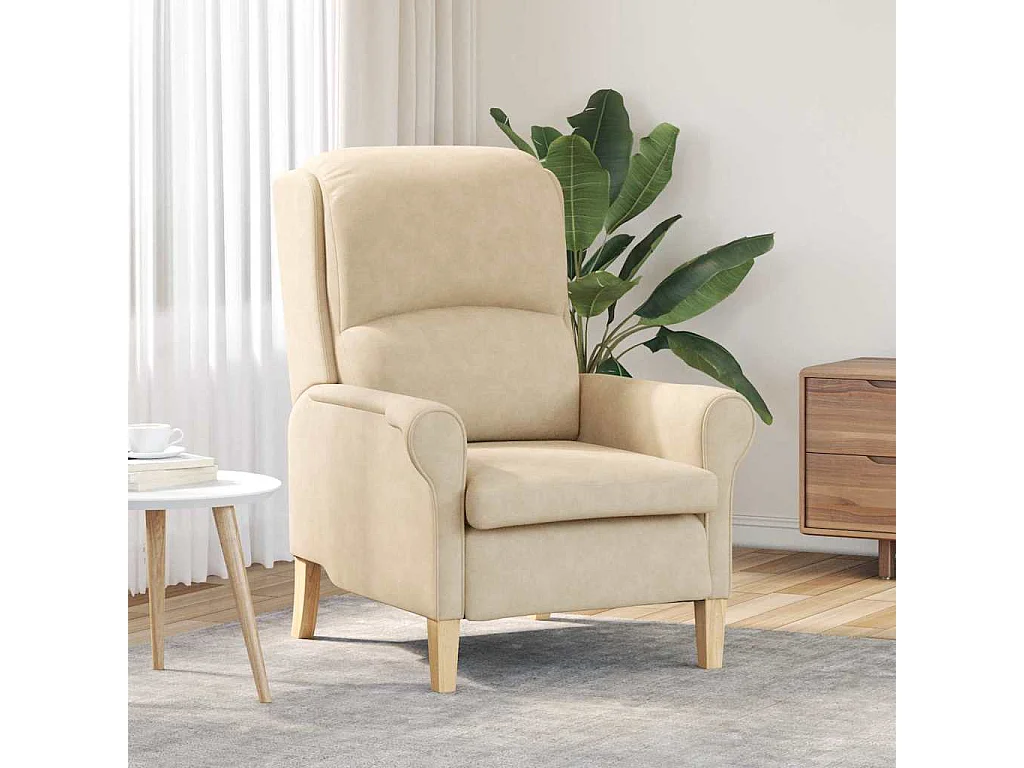 Poltrona | Cadeira Relax Creme 76x94x102 cm Microfibra SHL246774