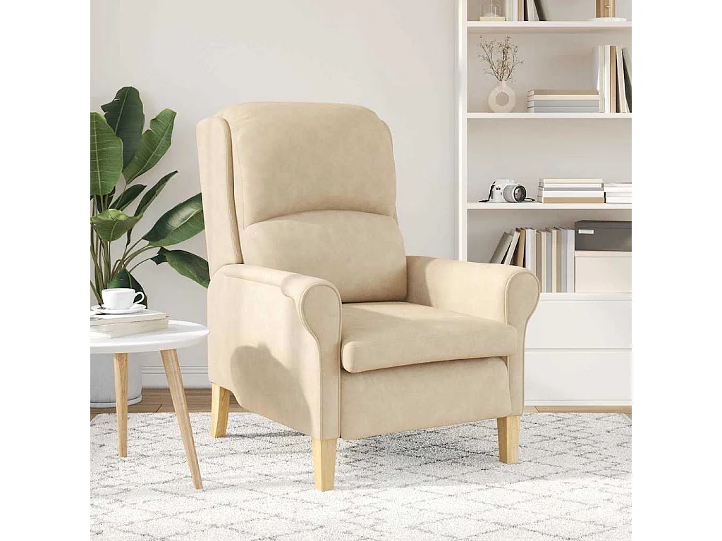 Poltrona | Cadeira Relax Creme 76x94x102 cm Microfibra SHL246774