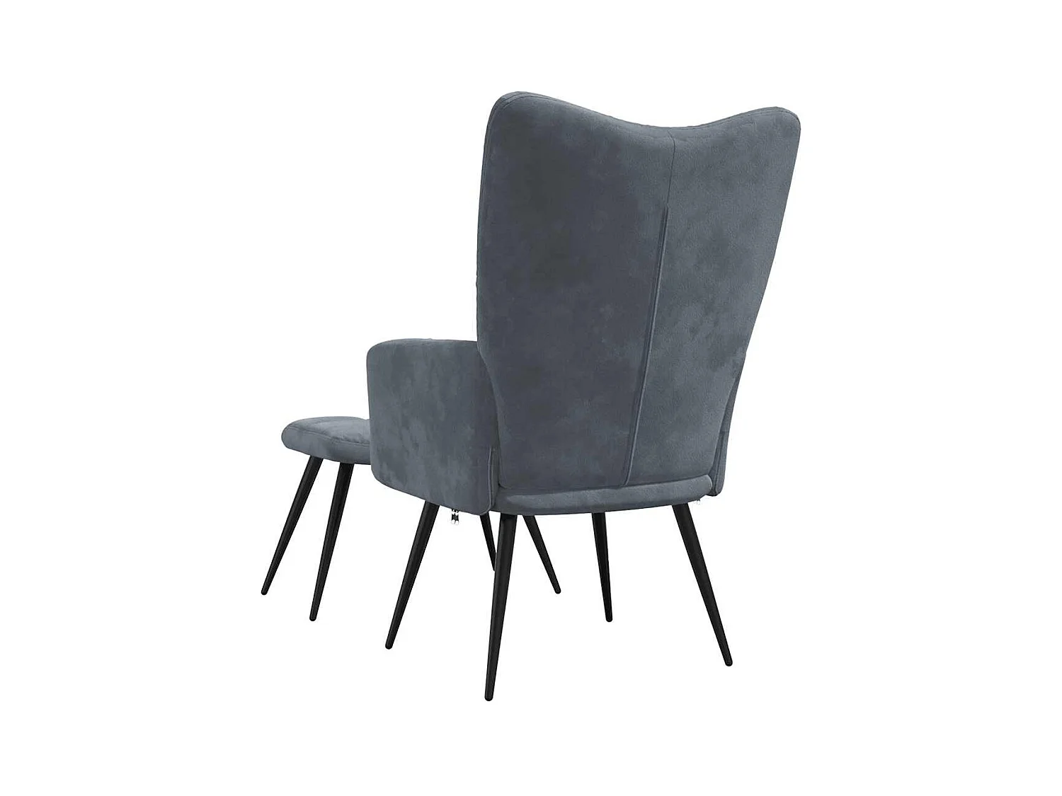 Poltrona | Cadeira Relax com banco veludo cinzento-escuro SHL640119