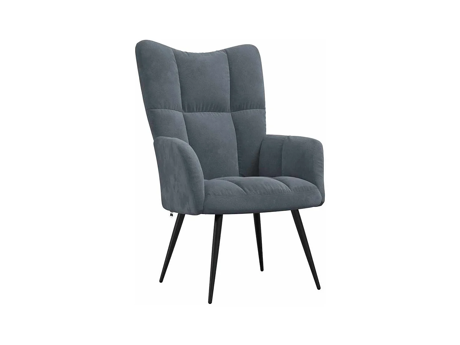 Poltrona | Cadeira Relax com banco veludo cinzento-escuro SHL640119