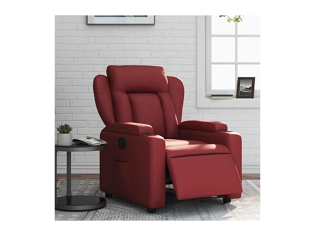 Sillón de relax | Silla | Sillón reclinable eléctrico de cuero sintético rojo tinto SHL2159