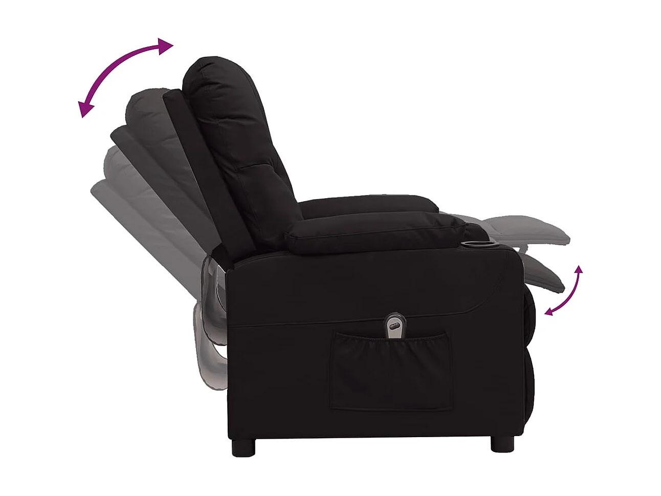 Sillón de relax | Silla | Sillón reclinable eléctrico de cuero sintético negro SHL9237