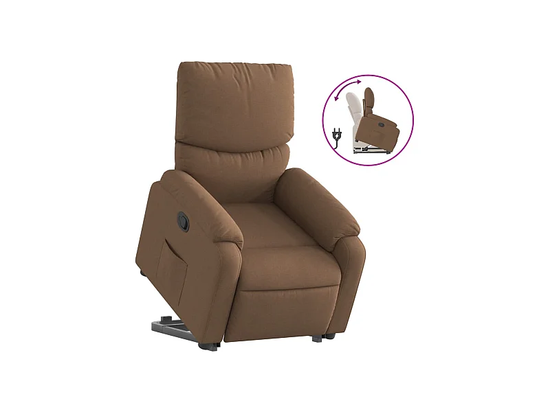Fauteuil inclinable-Chaise de relax-Fauteuil salon Marron Tissu SHL3228