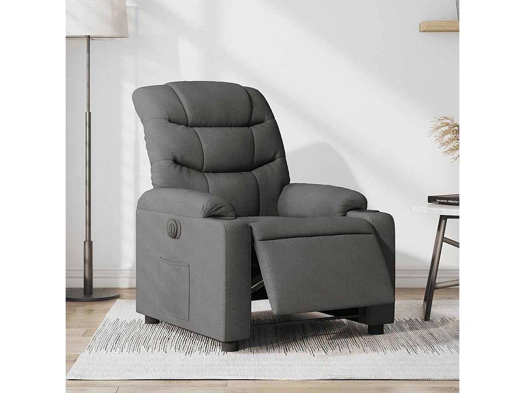 Fauteuil inclinable électrique-Chaise de relax-Fauteuil salon Gris foncé Tissu SHL1135