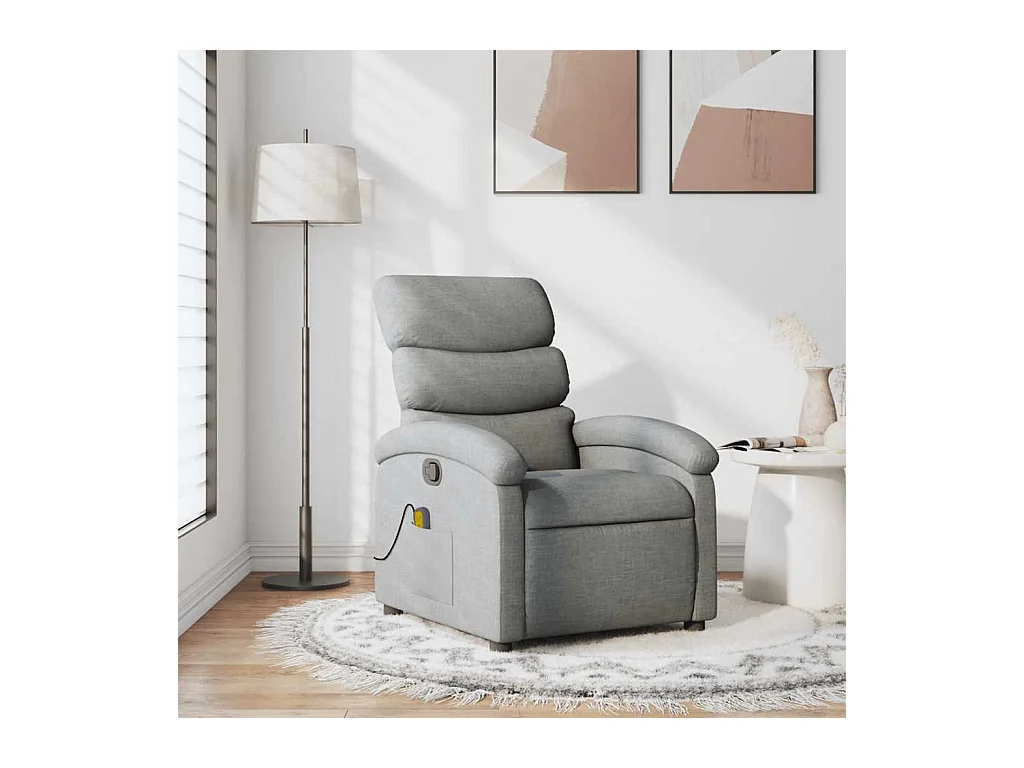 Sillón de relax | Sillón reclinable de masaje de tela gris claro SHL5186