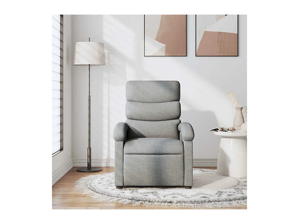 Sillón de relax | Sillón reclinable de masaje de tela gris claro SHL5186