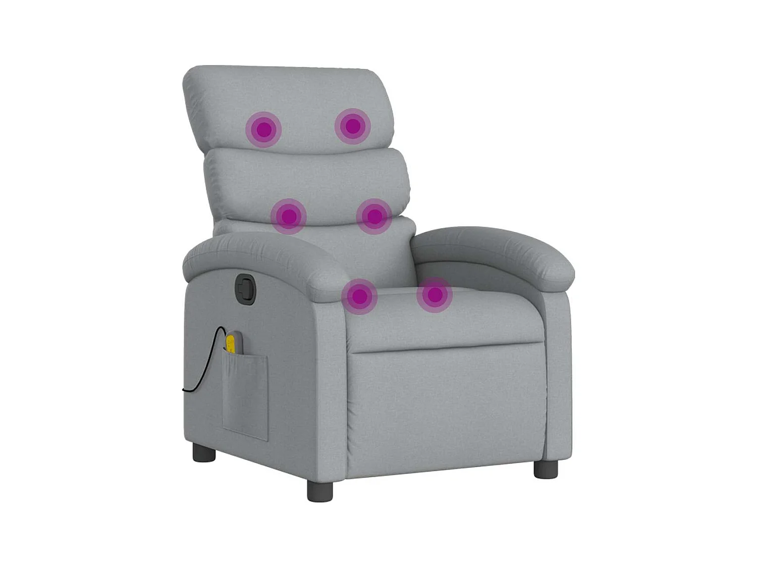 Fauteuil inclinable-Fauteuil salon-Fauteuil de massage Gris clair Tissu SHL2501