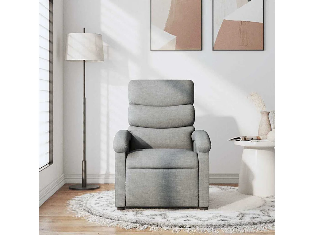 Fauteuil inclinable-Fauteuil salon-Fauteuil de massage Gris clair Tissu SHL2501