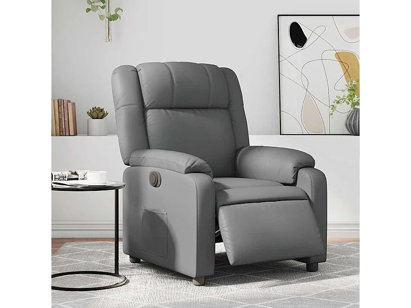 Sillón de relax | Silla | Sillón reclinable eléctrico de cuero sintético gris SHL9610