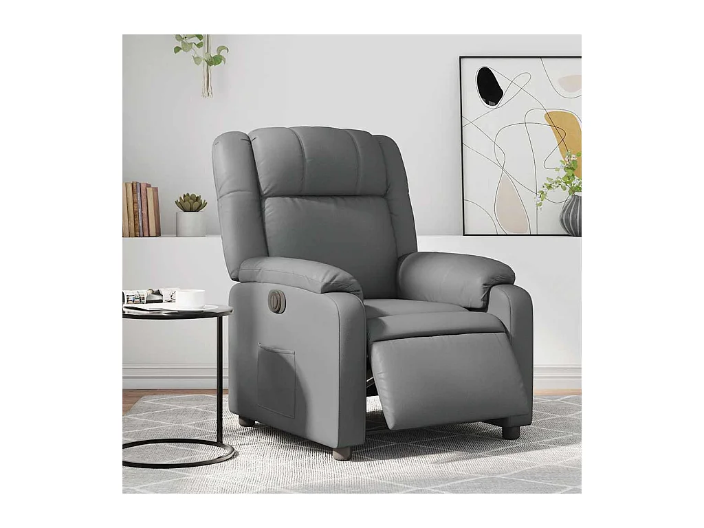 Fauteuil inclinable électrique-Chaise de relax-Fauteuil salon Gris Similicuir SHL3106