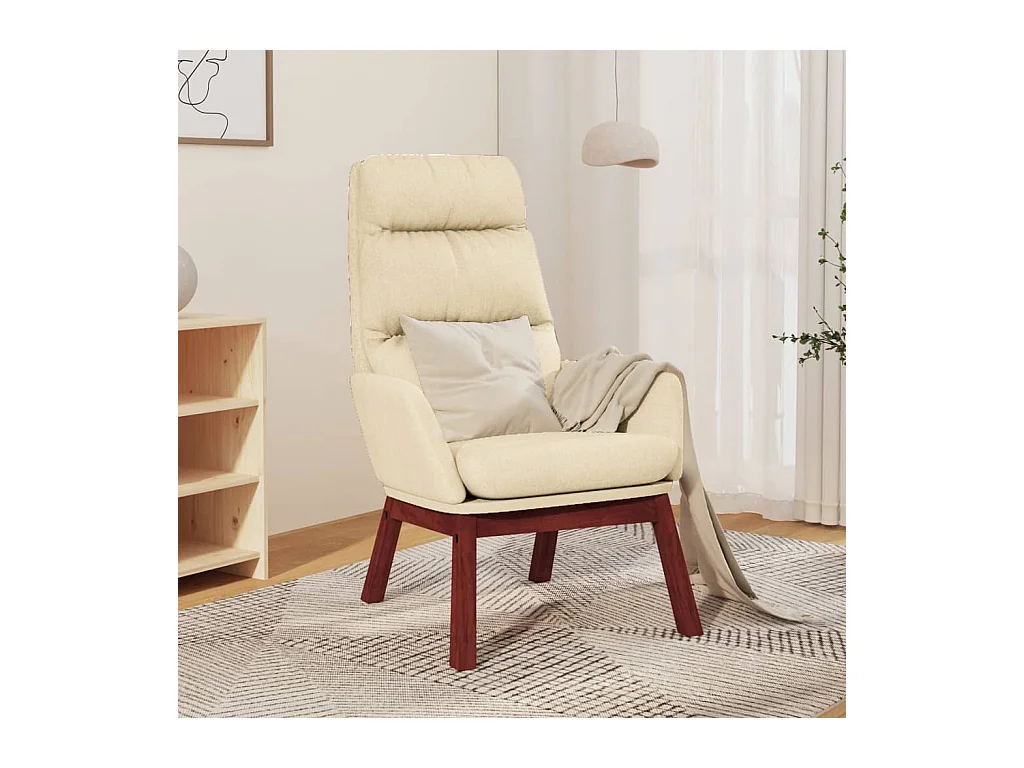 Sillón de relax | Silla de relax de tela color crema SHL6557