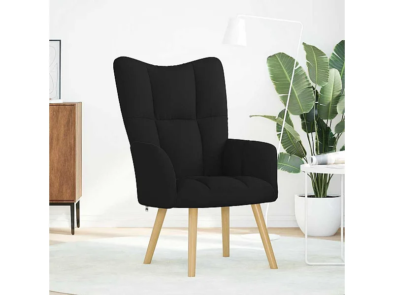 Fauteuil | Relaxstoel stof zwart