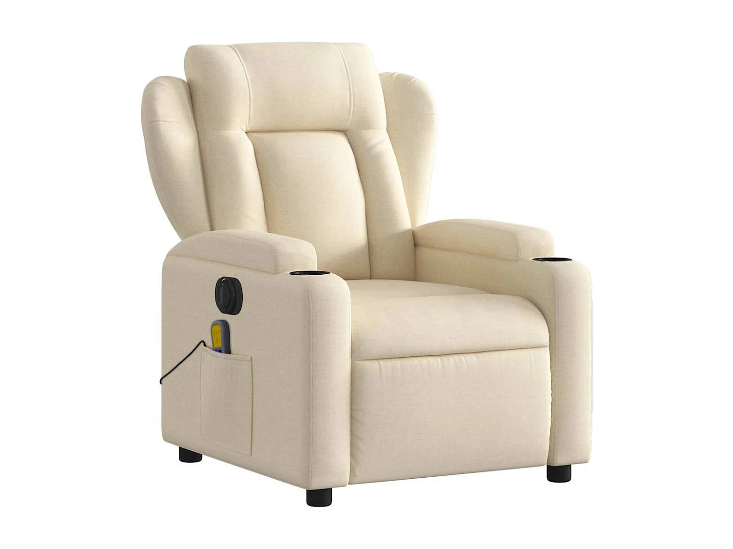 Fauteuil inclinable électrique-Chaise-Fauteuil de Massage crème tissu SHL2762