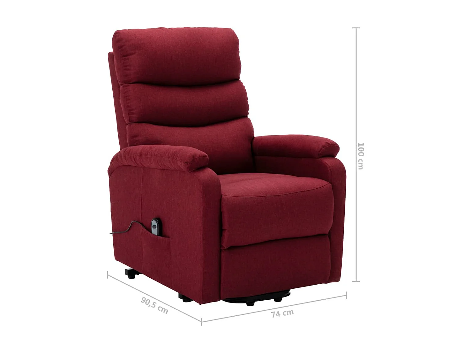 Sta-op-stoel | Relaxstoel stof wijnrood