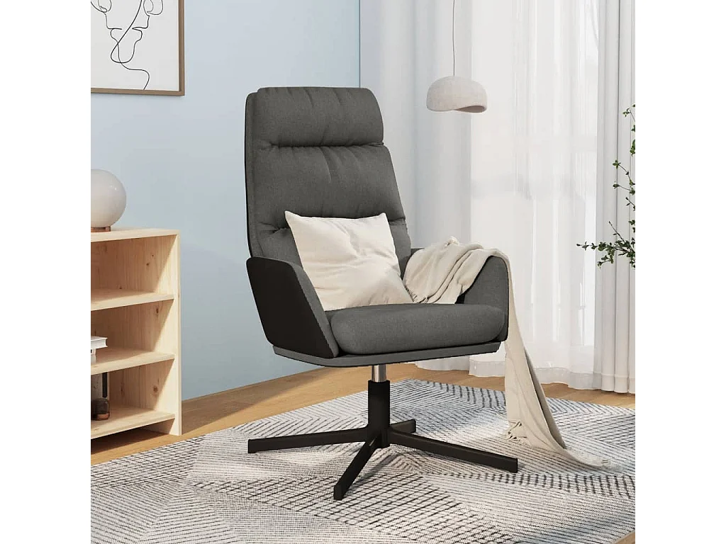 Chaise de relaxation-Fauteuil de Salon Gris foncé Tissu SHL1647