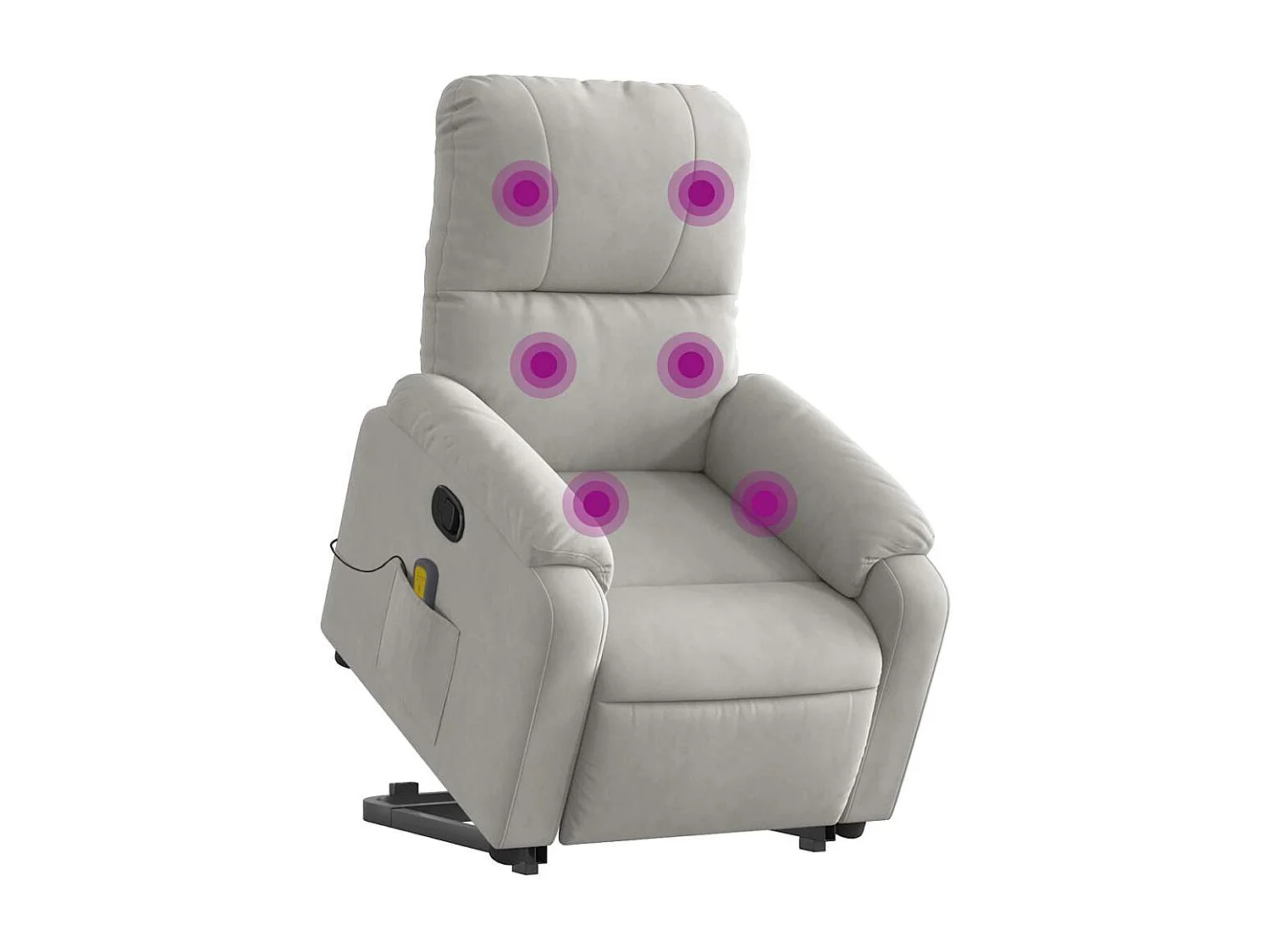 Massagesessel mit Aufstehhilfe | Relaxsessel Hellgrau Mikrofasergewebe SHL23999