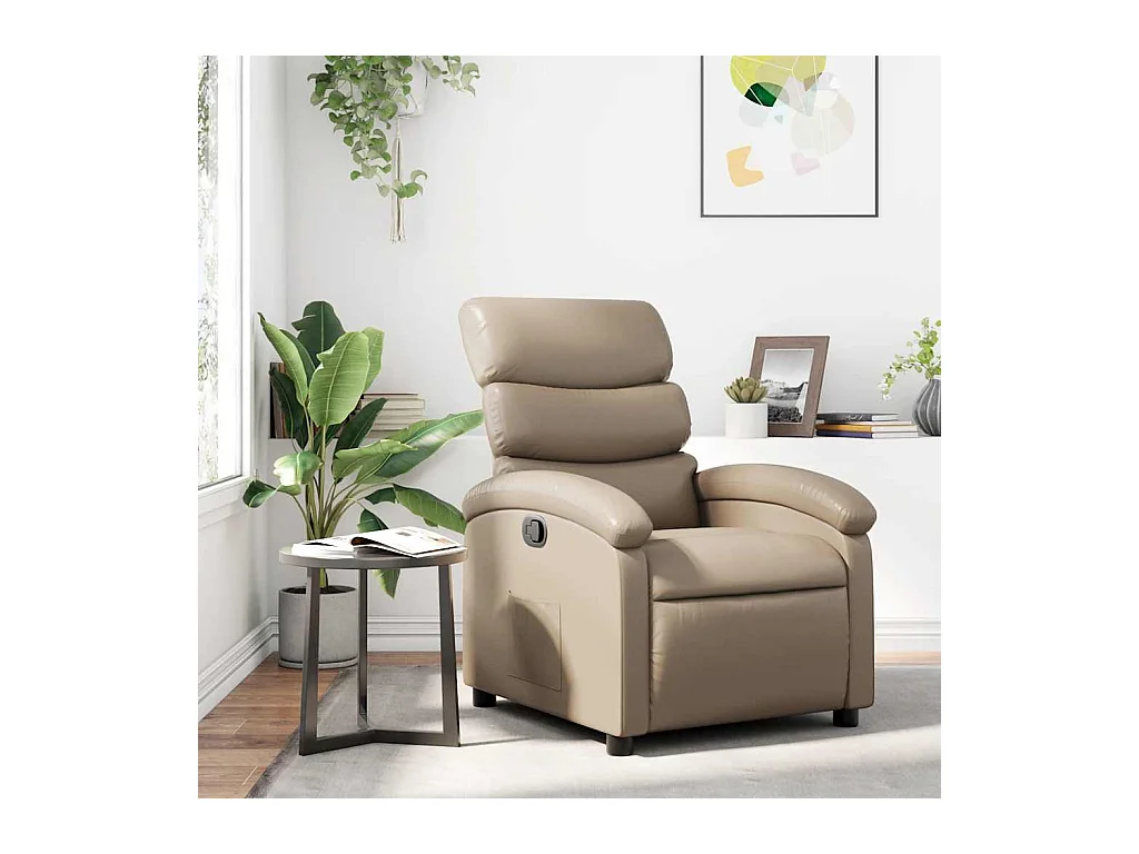 Sillón de relax | Sillón reclinable de cuero sintético color capuchino SHL8286
