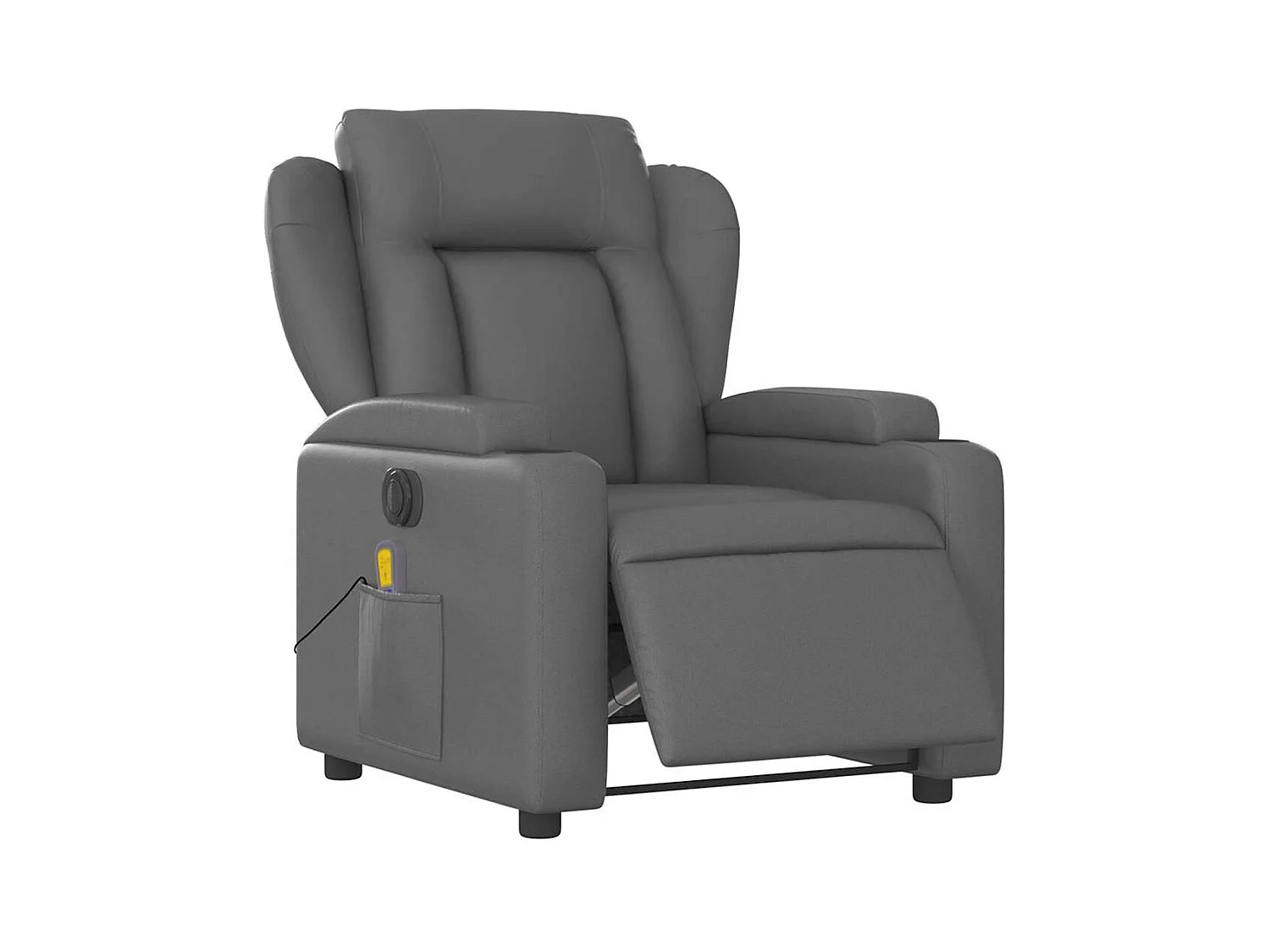 Sillón de salón | Silla | Sillón de masaje reclinable eléctrico cuero sintético gris SHL7389
