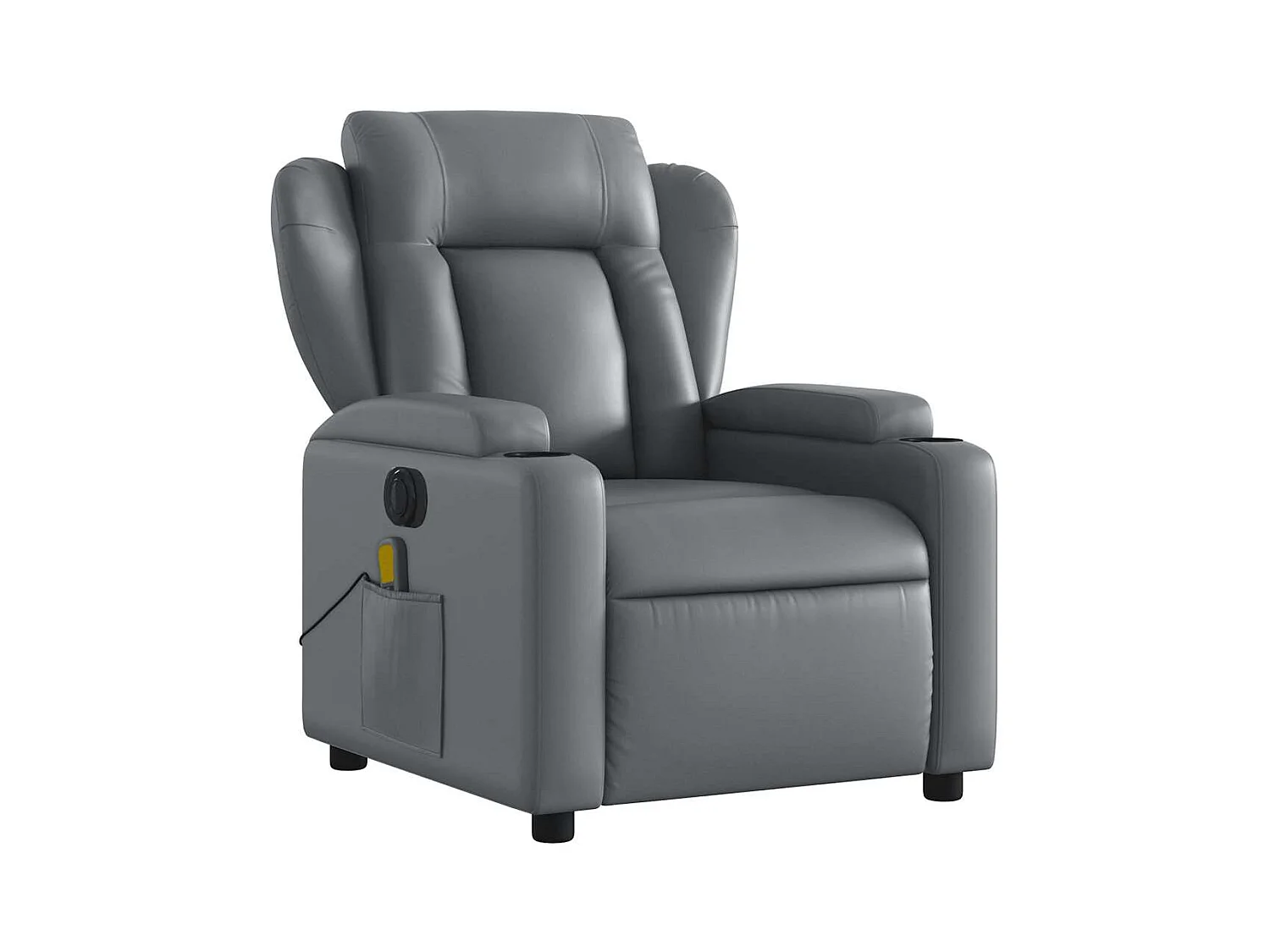 Sillón de salón | Silla | Sillón de masaje reclinable eléctrico cuero sintético gris SHL7389