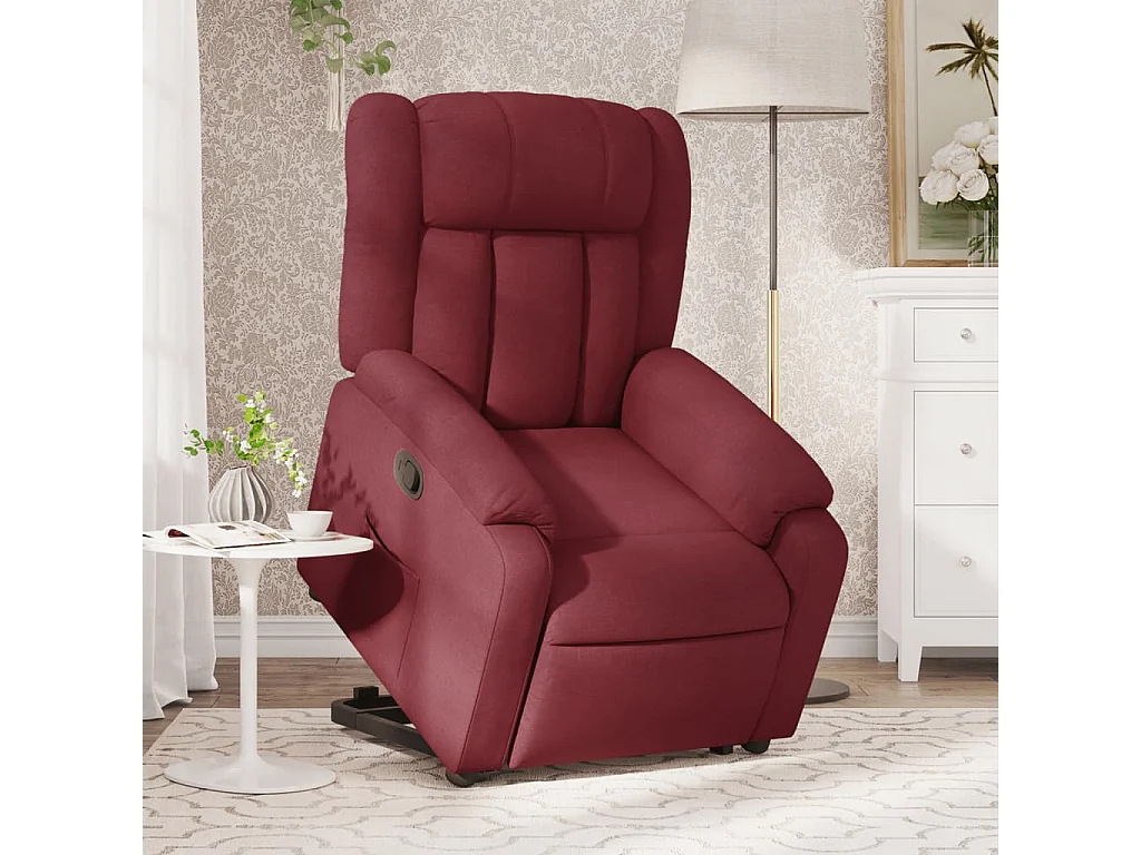 Fauteuil inclinable-Chaise de relax-Fauteuil salon rouge bordeaux tissu SHL4293