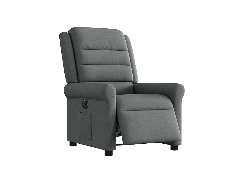 Poltrona Confortável | Poltrona reclinável elétrica tecido cinzento-escuro SHL495179