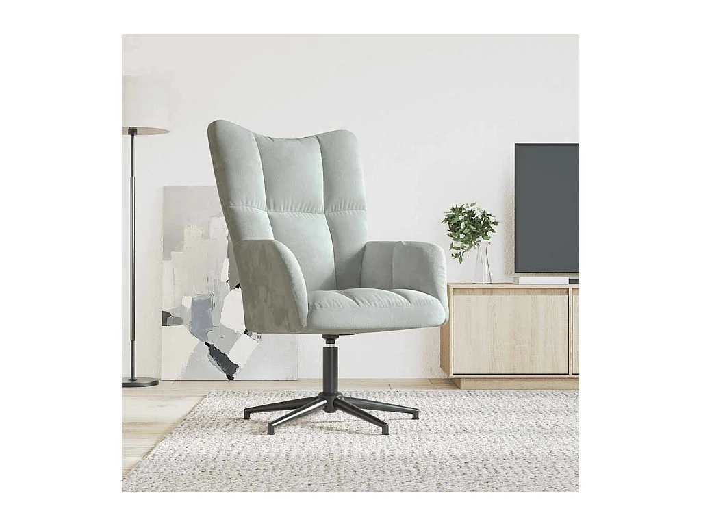 Poltrona | Cadeira Relax veludo cinzento-claro SHL304341