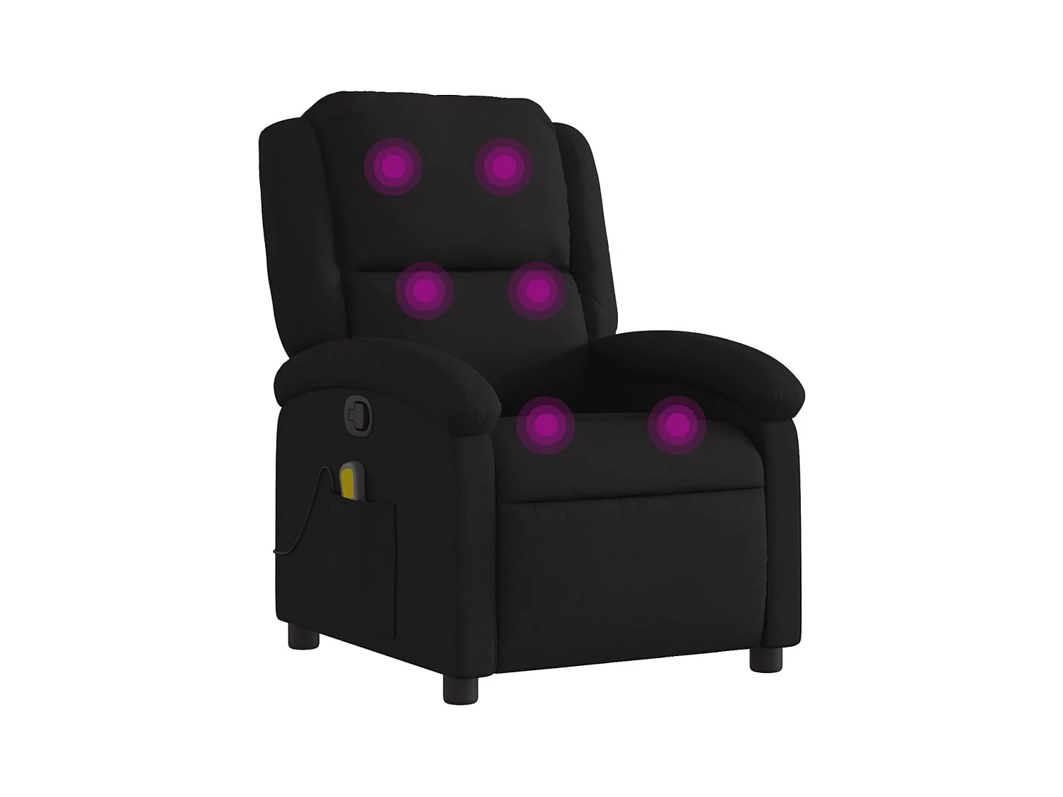Fauteuil inclinable-Chaise de relax-Fauteuil de Massage Noir Tissu SHL2557
