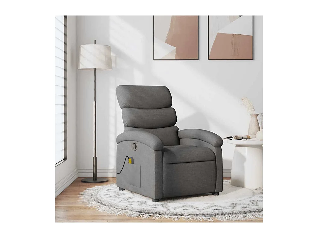 Sillón de salón | Silla | Sillón de masaje reclinable de tela gris oscuro SHL4623