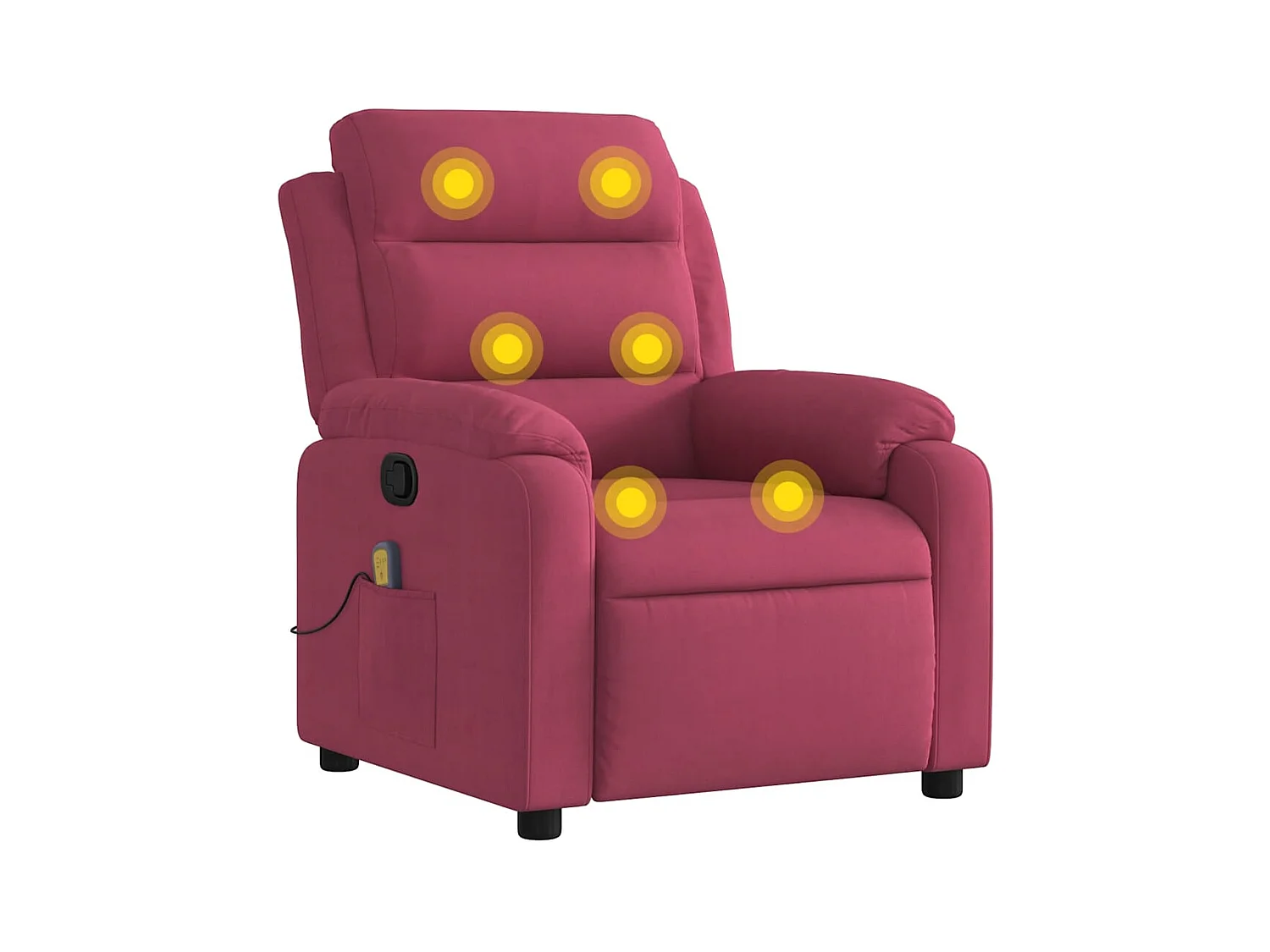 Fauteuil inclinable-Chaise de relax-Fauteuil de Massage rouge bordeaux velours SHL4980