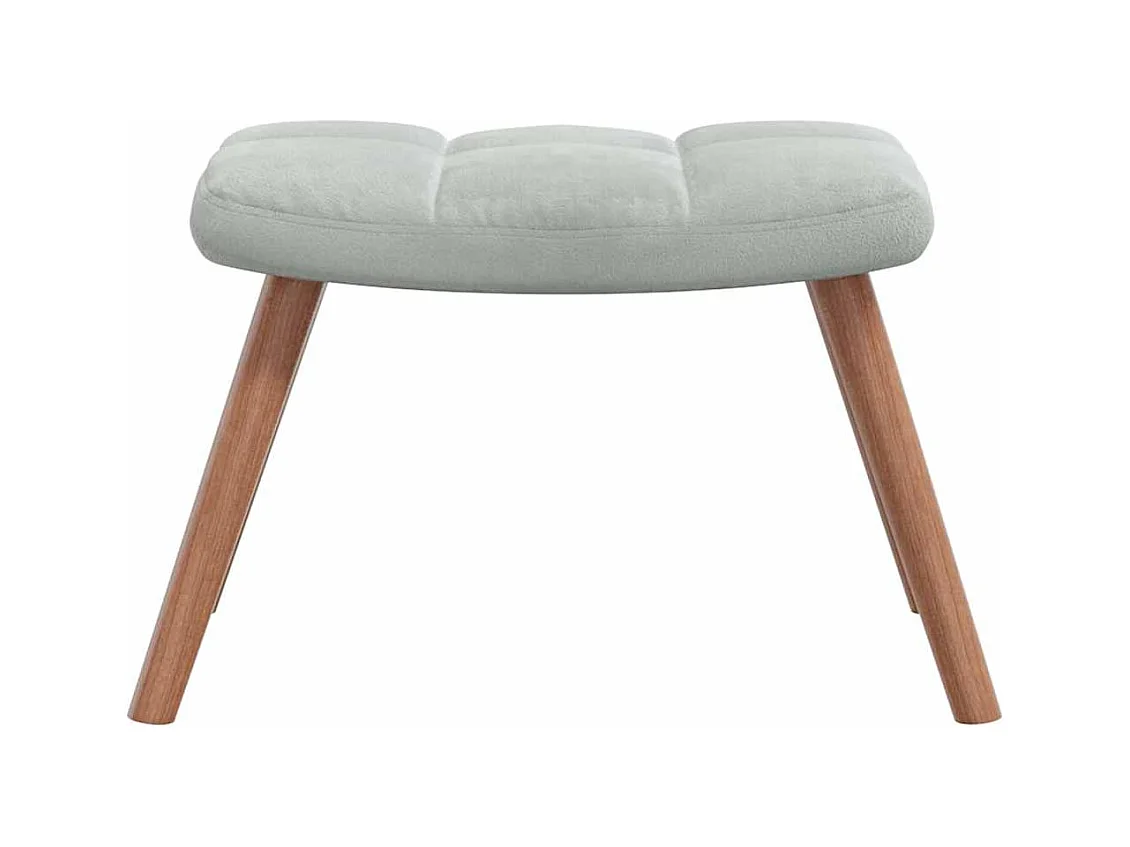 Sillón de relax | Silla de relax con taburete de terciopelo gris claro SHL4030