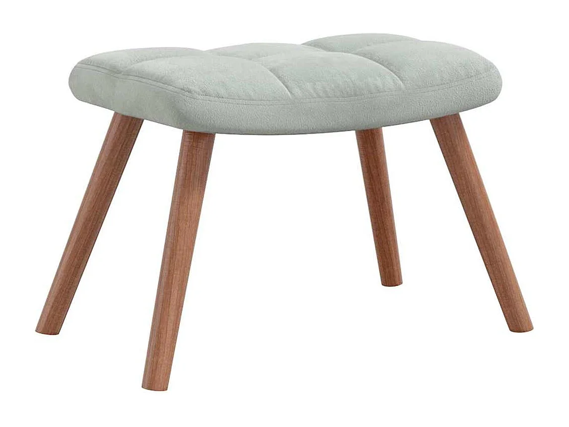 Sillón de relax | Silla de relax con taburete de terciopelo gris claro SHL4030