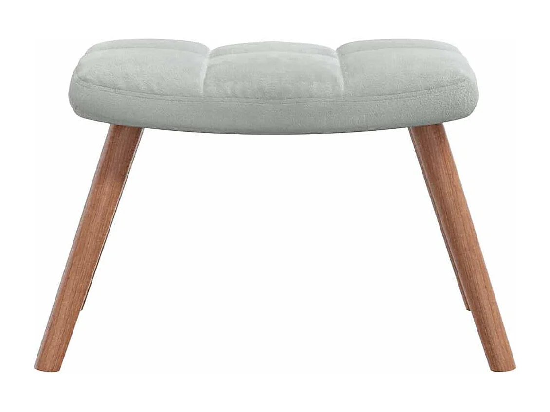 Sillón de relax | Silla de relax con taburete de terciopelo gris claro SHL4030