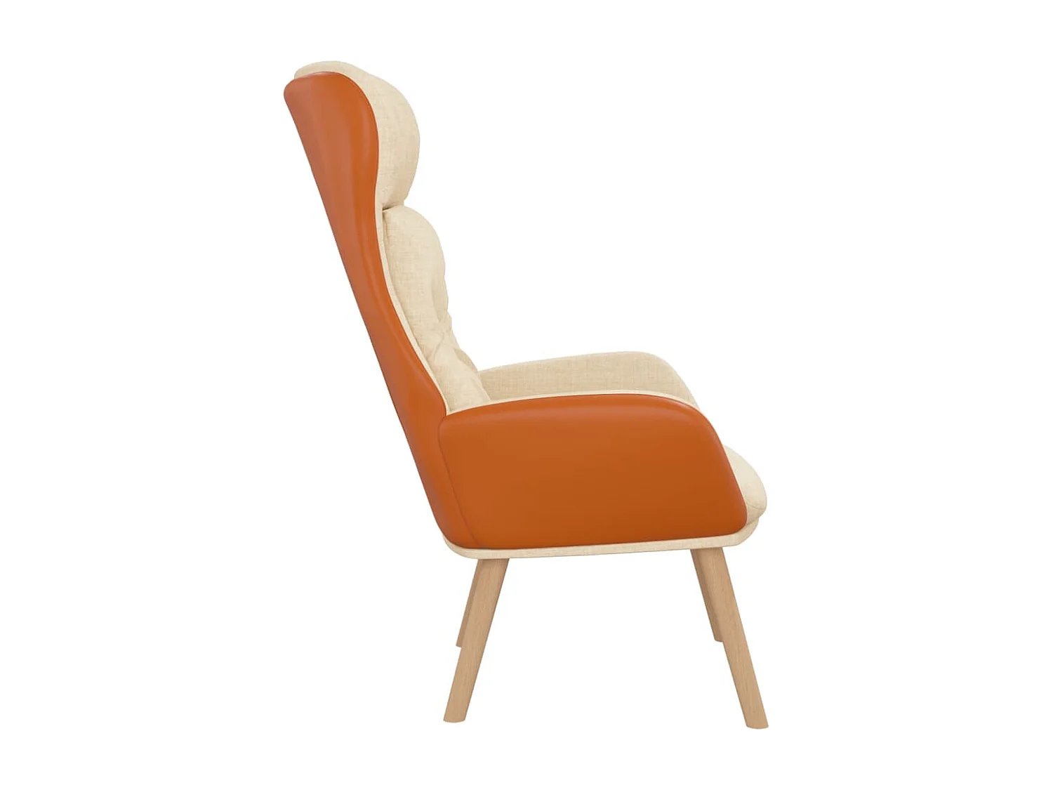 Sillón de relax | Silla de relax de tela y PVC color crema SHL6570
