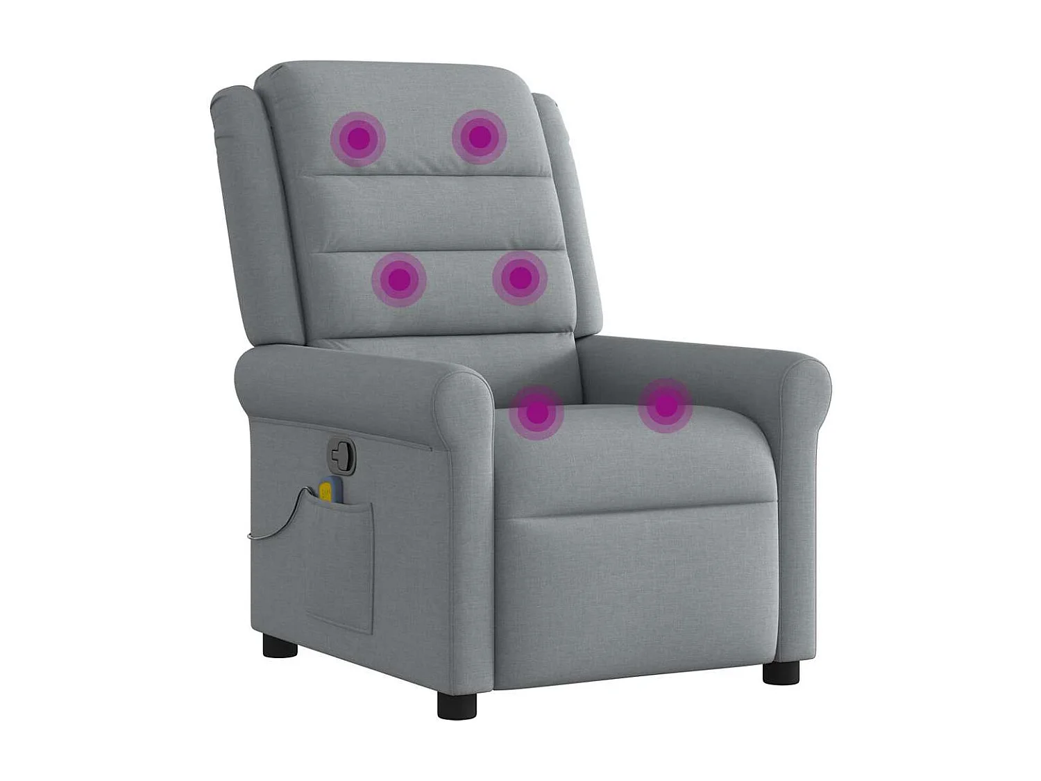 Poltrona de massagens reclinável tecido cinzento-claro SHL94692
