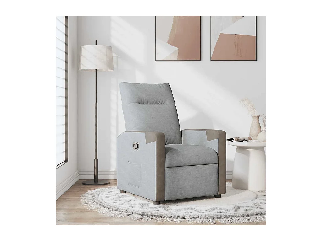 Sillón de relax | Sillón reclinable de tela gris claro SHL5604