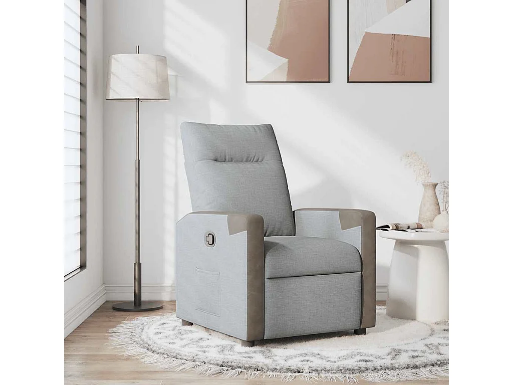 Fauteuil inclinable-Chaise de relax-Fauteuil TV Gris clair Tissu SHL2511