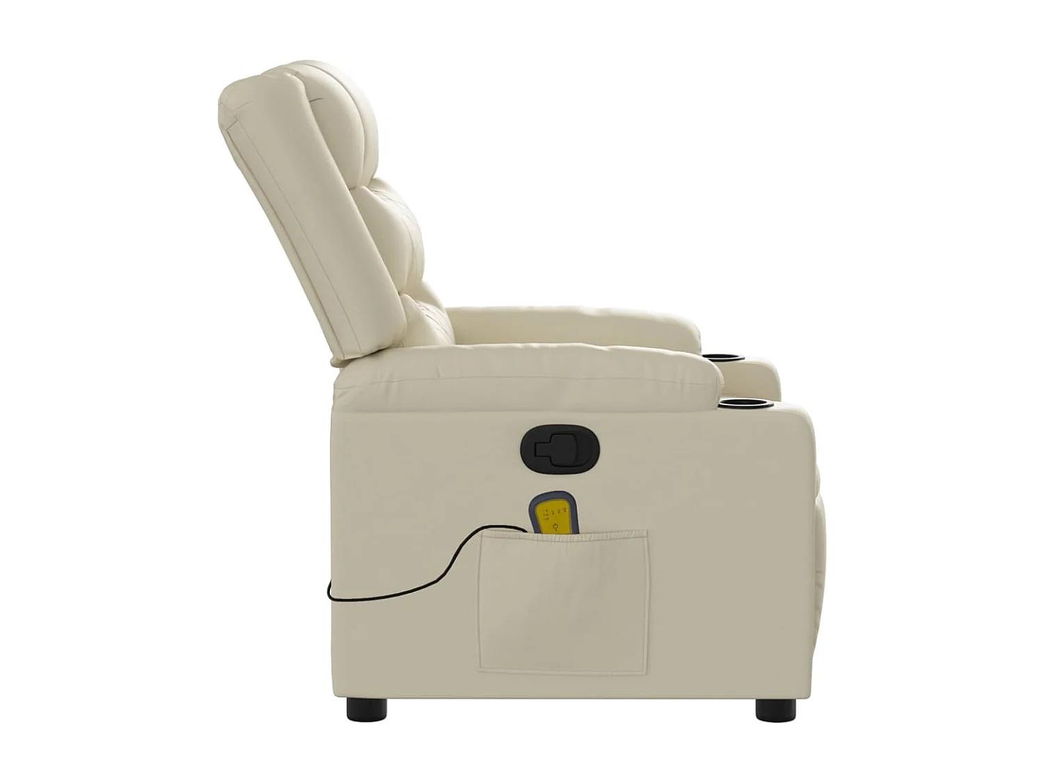 Sillón de relax | Sillón reclinable de masaje cuero sintético crema SHL8949