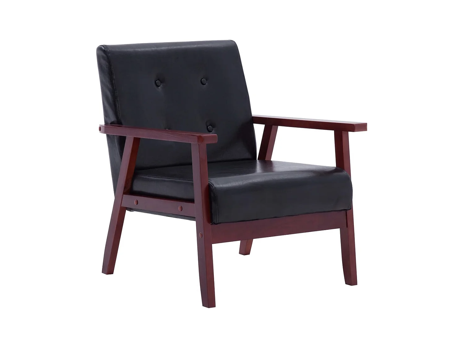 Sillón | Silla de cuero sintético negro SHL7232