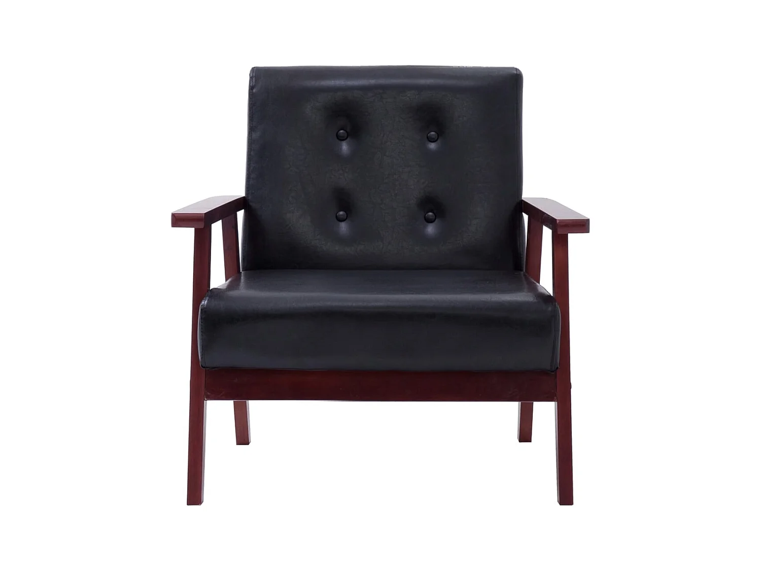 Sillón | Silla de cuero sintético negro SHL7232