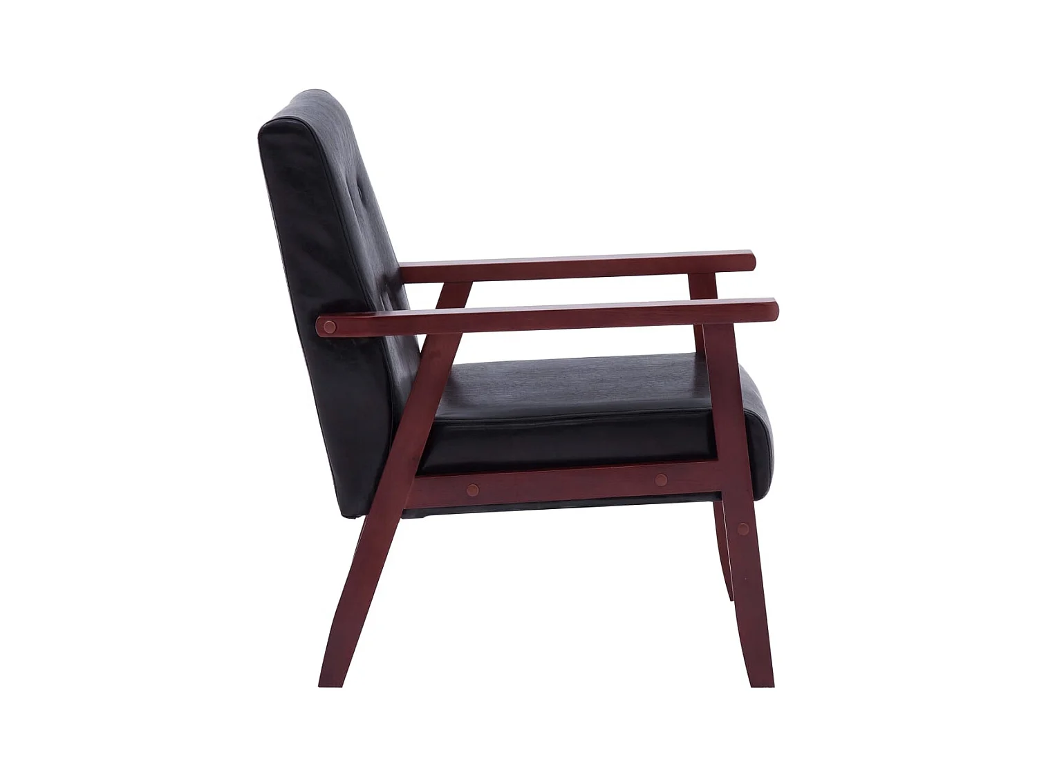Sillón | Silla de cuero sintético negro SHL7232