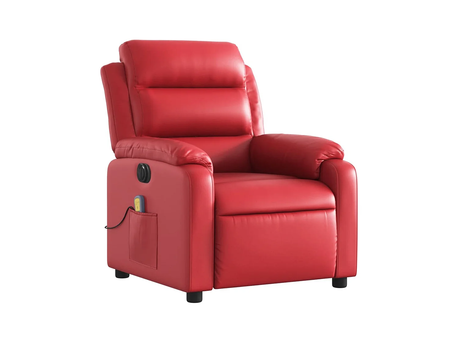 Sillón de salón | Silla | Sillón de masaje reclinable eléctrico de cuero artificial rojo SHL3836